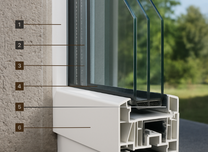 Schéma d'une fenêtre double vitrage performante