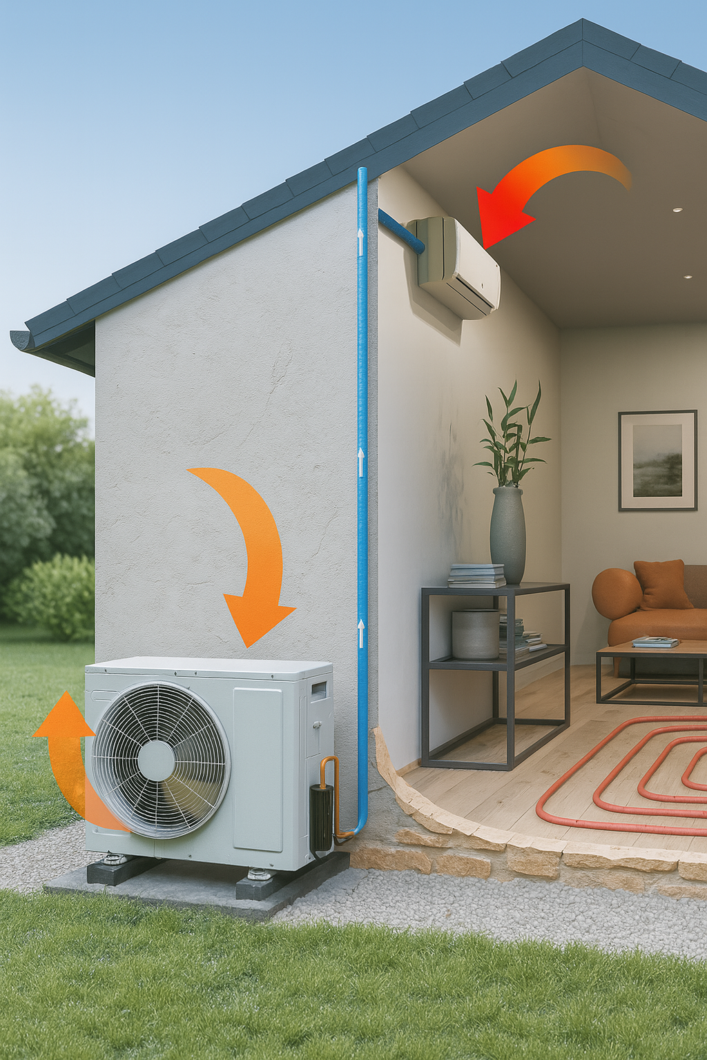 Schéma de principe de la Pompe à Chaleur Air-Air